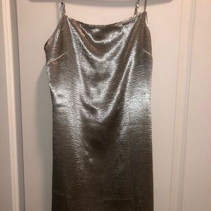 French Connection Silver Silk Dress